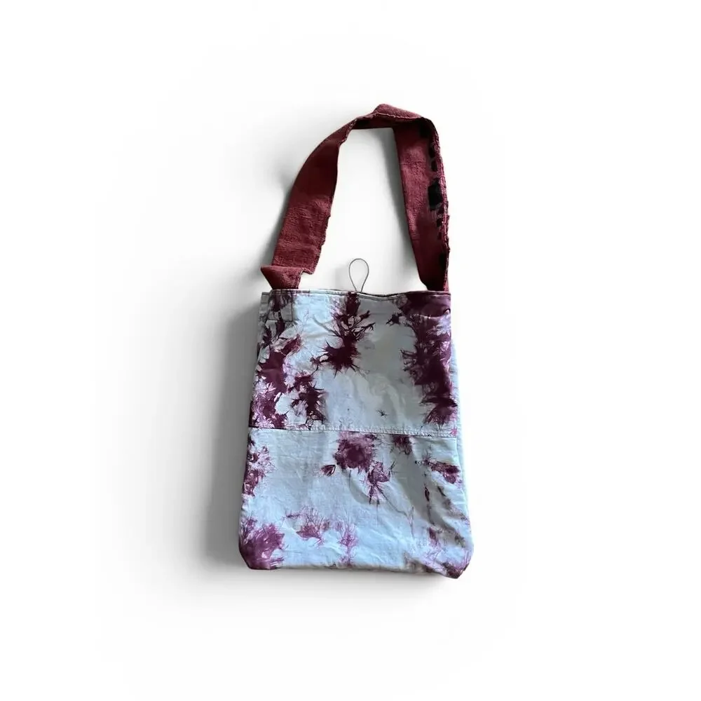 Boho Handmade Burgundy Black African Pattern Cloth Bag